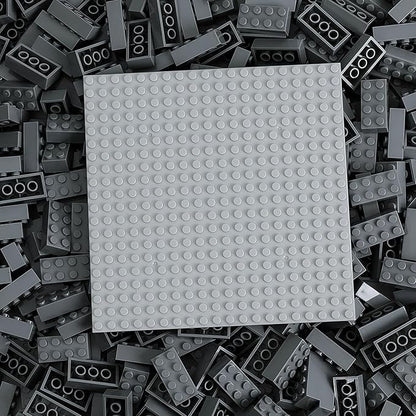 500 Piece Classic Building Bricks and 1 Gray Baseplate 2x4 Bricks Bulk Creative Building Toys Blocks Bulk for Kids Ages 6+ Dark Gray(Small Bricks 1.25x0.62x0.47 in)