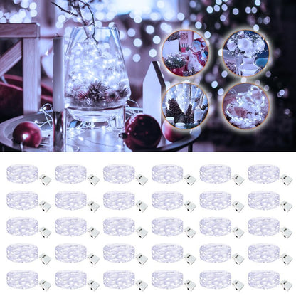 Fairdeer 30 Pack Fairy Lights Battery Operated - 7ft 20 Led Twinkle Lights 3 Modes, Bulk Mini String Lights Waterproof for Mason Jars Vases DIY Party Wedding Decoration Christmas -Cool White