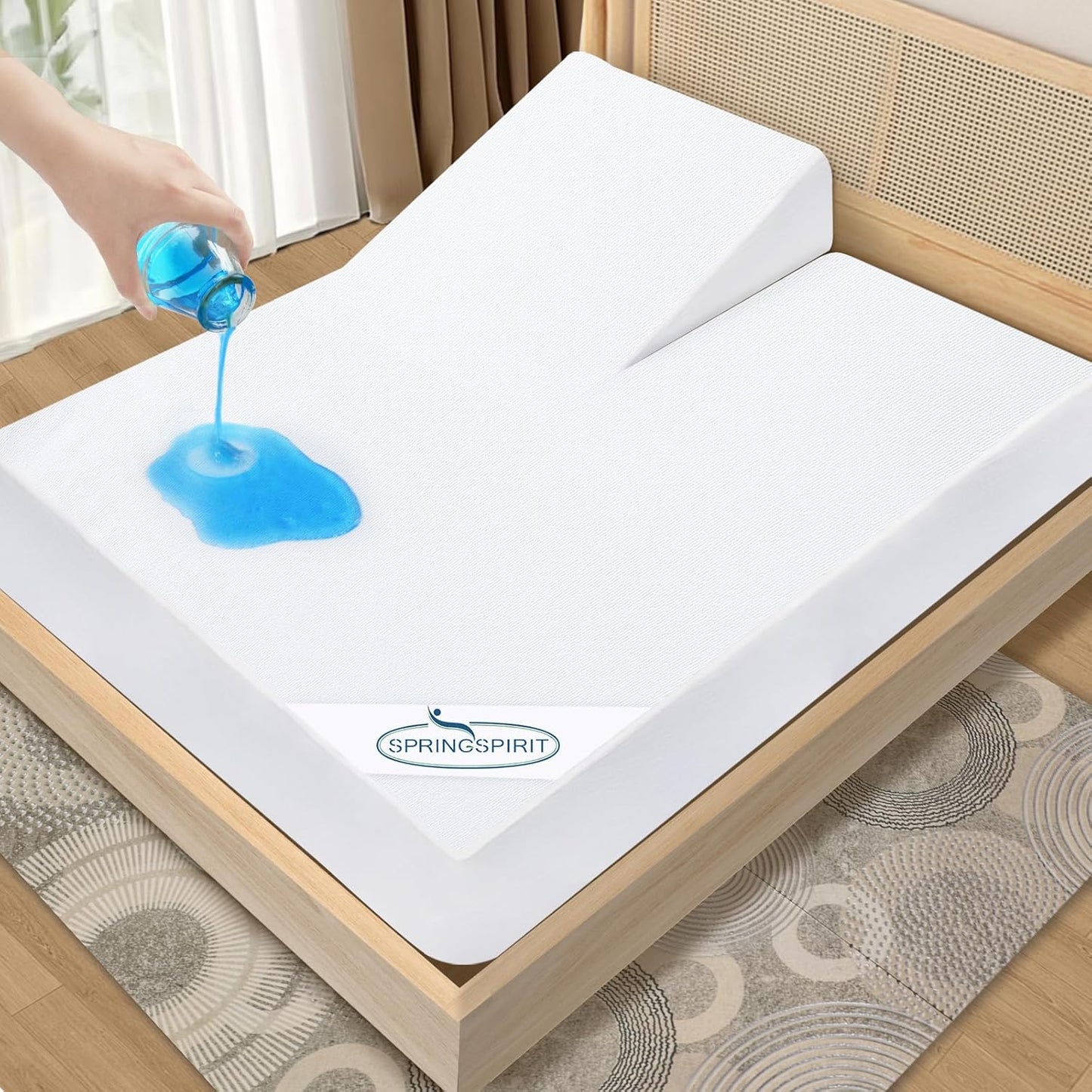 Skiennix Split Top King Mattress Protector - Waterproof & Breathable Terry | 78''×80'' Up to 18'' Depth