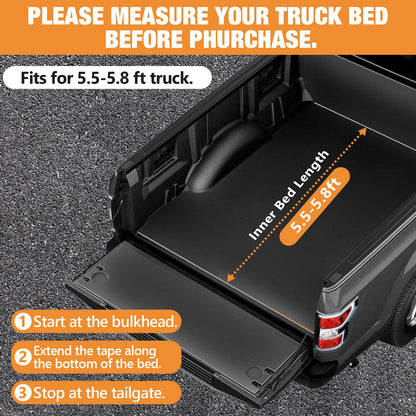 Truck Bed Tent 5.5' ~ 5.8', Upgrade Quick Setup Truck Tent for Camping, 3000mm Waterproof Pickup Truck Tent for 2 Person, Ford, GMC, Toyota, Chevy, Dodge, Nissan
