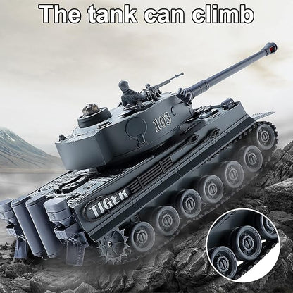 RC Military Tank WW2 Tiger I Army Tank Toy with IR Battle 2.4GHz Remote Control Military Vehicles with Lights &amp Rotating Turret Gift for Boys Kids Adults &amp Collectors