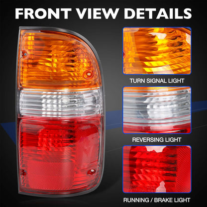 Headlight, Tail Light & Fog Light Assembly Compatible with 2001–2004 Toyota Tacoma, Driver & Passenger Side (Headlights w/o, Taillights w/Bulbs), Replaces 81150-04110, 81110-04110