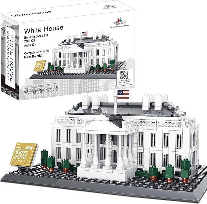 Apostrophe Games White House Building Block Set (770 Pieces) Washington D.C. White House Famous Landmark Series - Architecture Model for Kids and Adults