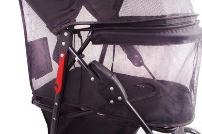 FOURPAW Full-Window pet Stroller 4 Wheels for Cats & Dogs, with Storage Basket,Cup Holder, Travel Puppy/Cats Stroller.