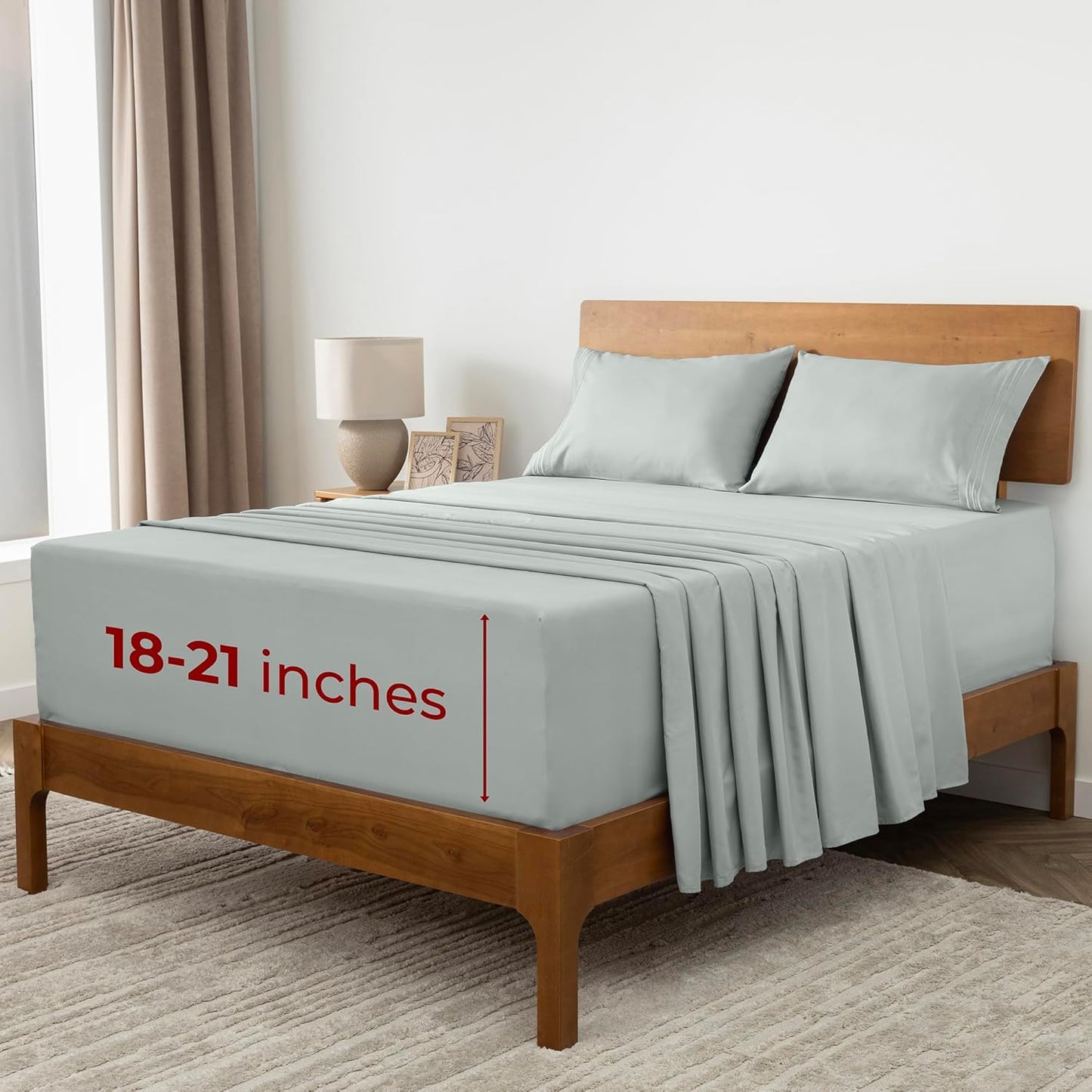 Mellanni Extra Deep Full Sheets - Ultra Soft Hotel Luxury Bedding | Wrinkle & Stain Resistant (Spa Mint, 4 PC)