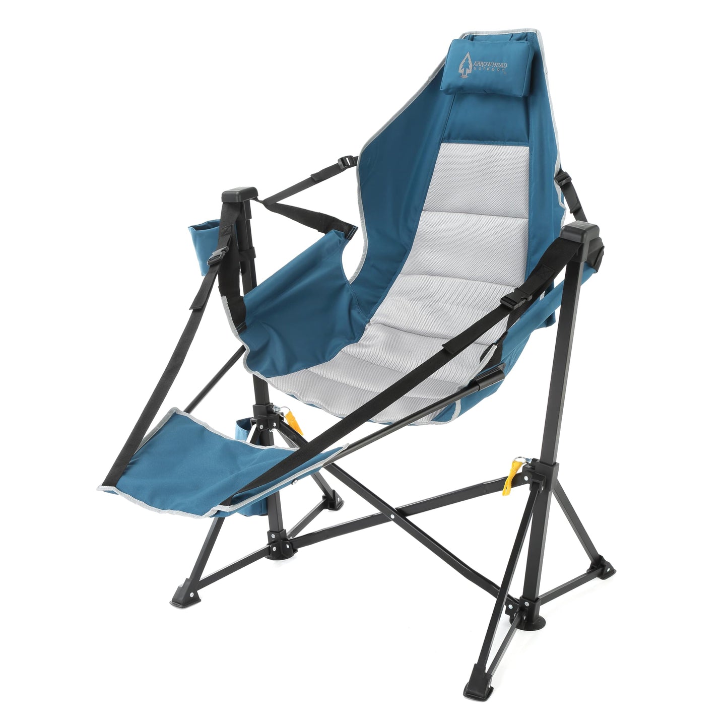 ARROWHEAD OUTDOOR Folding Hammock Chair, Heavy Duty Camping Seat with Removable Footrest, Padded Comfort, and 300lb Capacity
