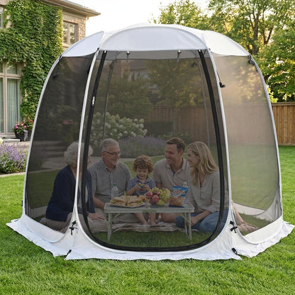 LEEDOR® Pop Up Screen House, 4-6 Person Outdoor Screen Tent, Camping Screen Room with Carry Bag, Screen Gazebo with Mosquito Netting, Instant Sun Shelter for Garden, Patio, Backyard 10'x10'