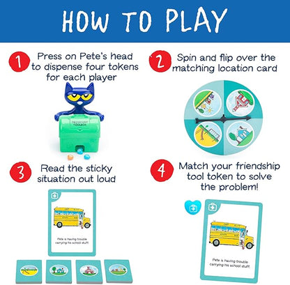 Educational Insights Pete the Cat Groovy Friendship Game - Preschool Board Games for Kids 4-6 Social Emotional Learning Games for Kids Skill-Building Toddler Matching Game Family Fun with Toddlers
