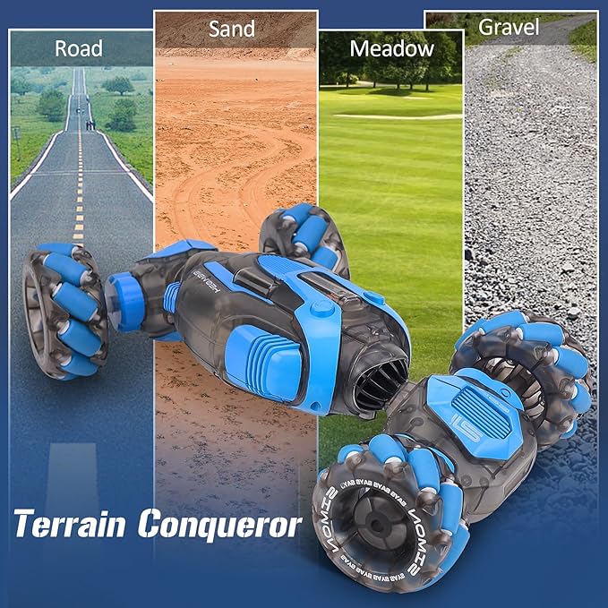 Gesture Sensing RC Stunt Car for Boys Remote Control Toys for Kids Age 5-7 6-8 9 10 11 12+ Years Old Birthday Gifts 2.4GHz Hand Controlled RC Drift Car with Light &amp Music Double-Sided Driving