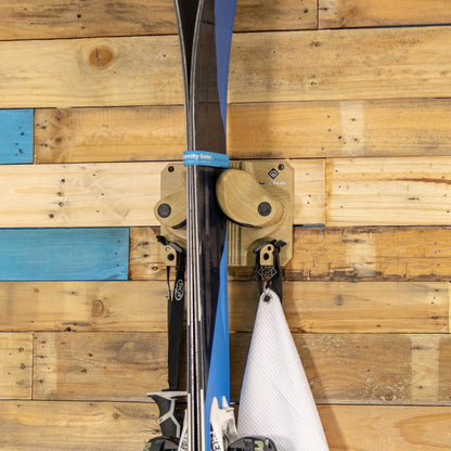 Gravity Grabber, The OG - Ski & Snowboard Wall Mount, Indoor Garage & Home Storage Organizer, Damage-Free Grip, Holds Skis/Boards/Poles/More, Space-Saving Premium Gear Rack, (Wood 6-Pack)