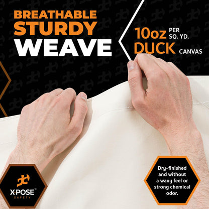 Xpose Safety Canvas Tarp - 10oz White Canvas Tarps Heavy Duty Water Resistant with Brass Grommets- Multipurpose Outdoor Tarpaulin for Camping, Canopy, Trailer, Equipment Cover 20' x 30'