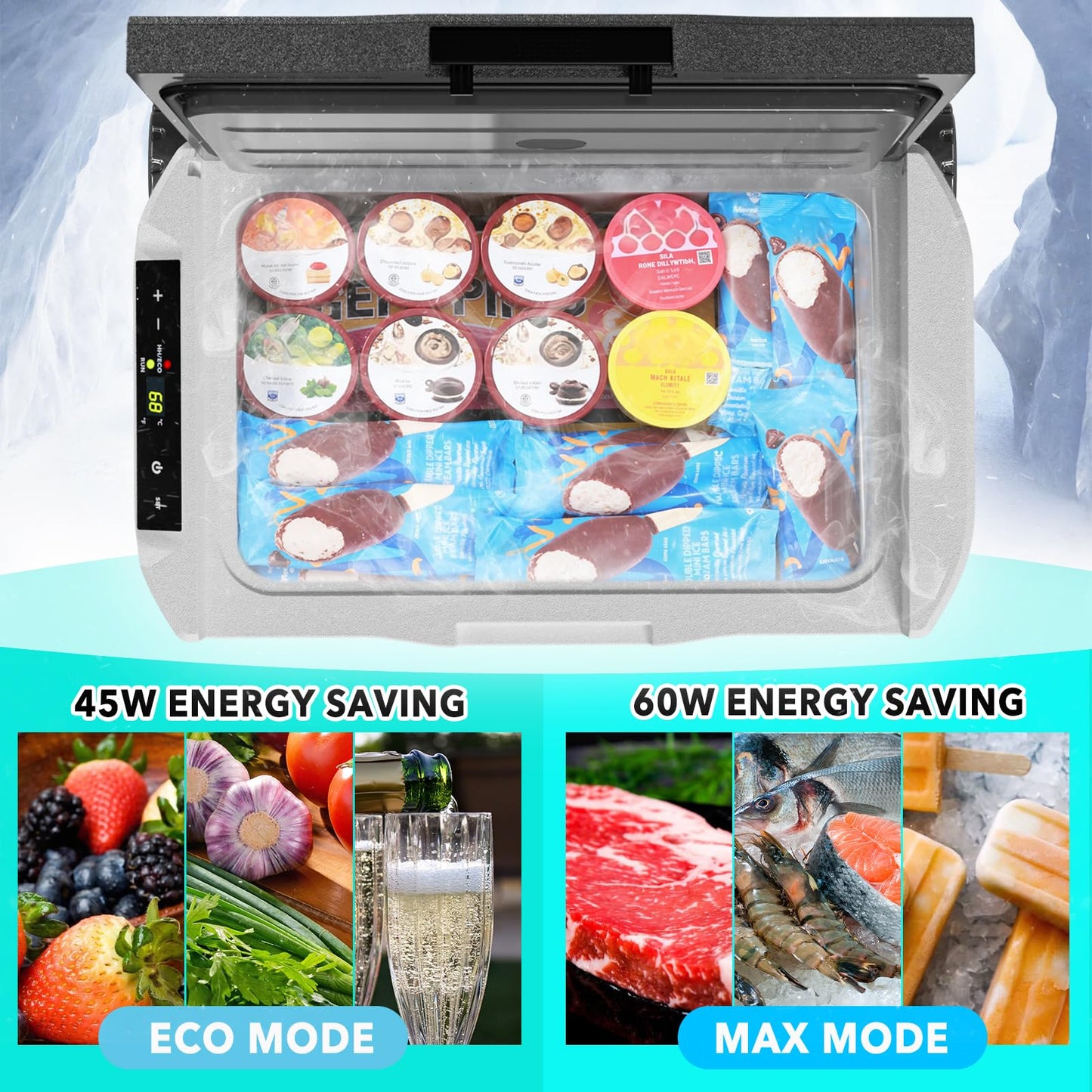 Stopsad 12 Volt Refrigerator, 32QT(30L) Compressor Electric Cooler, Car Fridge -4℉~68℉, Portable Refrigerator 12V/24V DC 110-240V AC, Compact Freezer for Vehicle RV Camping Truck Boat Travel, Black