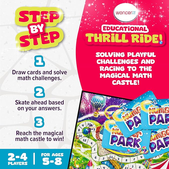 Number Park - Addition &amp Subtraction Math Games for Kids Ages 5-8 - Fun Educational Learning Game - Board Games for Kindergarten &amp Up - Gift