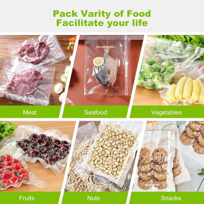 Bonsenkitchen Vacuum Sealer Bags - Heavy Duty 8" x 50' Rolls | BPA-Free Food Storage & Sous Vide Cooking