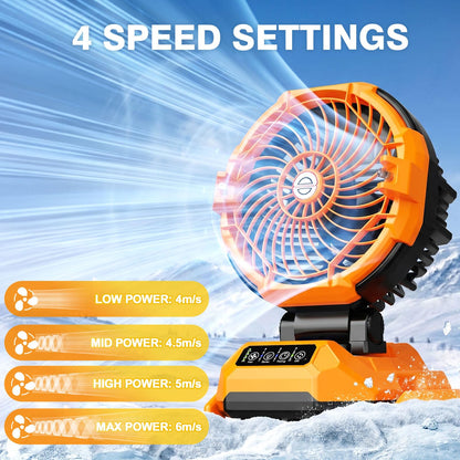 25L&30L Bucket Portable Misting Fan, 30000mAh Rechargeable Battery Powered Oscillating Cooling Fan, 4 Strong Winds, Brushless Motor Outdoor Fans for Fishing/Travel/Garden/Golf/Tent/Office