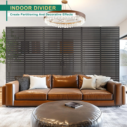 72" H×44" W Metal Outdoor Privacy Screen Freestanding, Outdoor Screens for Patio Lawn Deck, Privacy Panels Decorative Fence(Consists of 5 Panels)