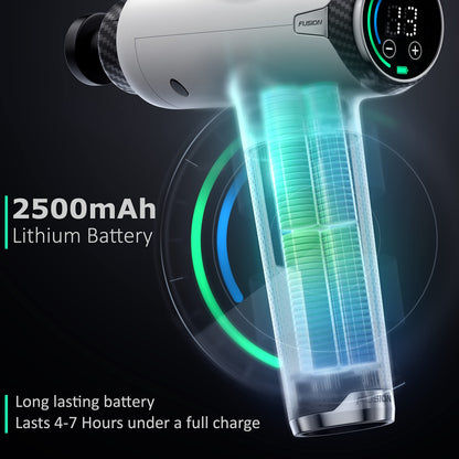 Fusion Black Pro Deep Tissue Massage Gun for Athletes - Percussion Massager for Pain Relief, Muscle Therapy and Relaxation