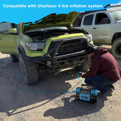 Uharbour 12V Offroad Air Compressor 10.6 CFM with Pressure Gauge, 12 Volt Offroad Air Compressor Dual Cylinder Heavy Duty for 4x4 Truck Car SUV with Carrying Bag