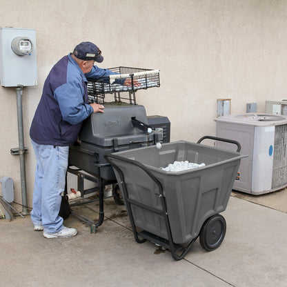 ReadySpace Heavy Duty Plastic Transport Cart for Trash and Bulky Items for Commercial or Home Use, 30-Inch W x 48-Inch D x 34-Inch H, 60 Gallon Capacity, 76460GREYRS, Gray