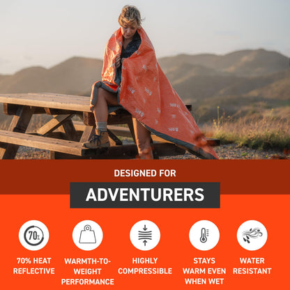 S.O.L. Survive Outdoors Longer SOL Escape Insulated Blanket - Primaloft Adventure Blanket - Durable & Water-Resistant - Reflects Up to 70% Body Heat - Outdoor Survival Gear - Camping Essentials