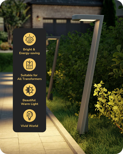 EDISHINE Low Voltage Pathway Lights, 2700K, 100LM, 5.5W, Aluminum, Black, Model JPZ1502L, Waterproof Outdoor Lighting
