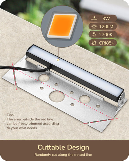 EDISHINE 7 in 270? Rotating LED Wall Lights, 12V AC/DC, 3W, 2700K, IP65 Waterproof, Aluminum, Silver, Model HLV