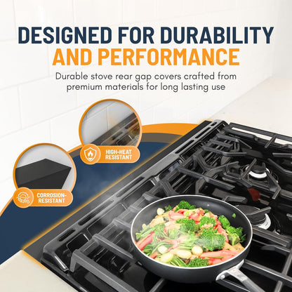 Skiennix Slide-In Range Gap Filler Kit - Universal Stove Gap Cover & Trim for Whirlpool - Black