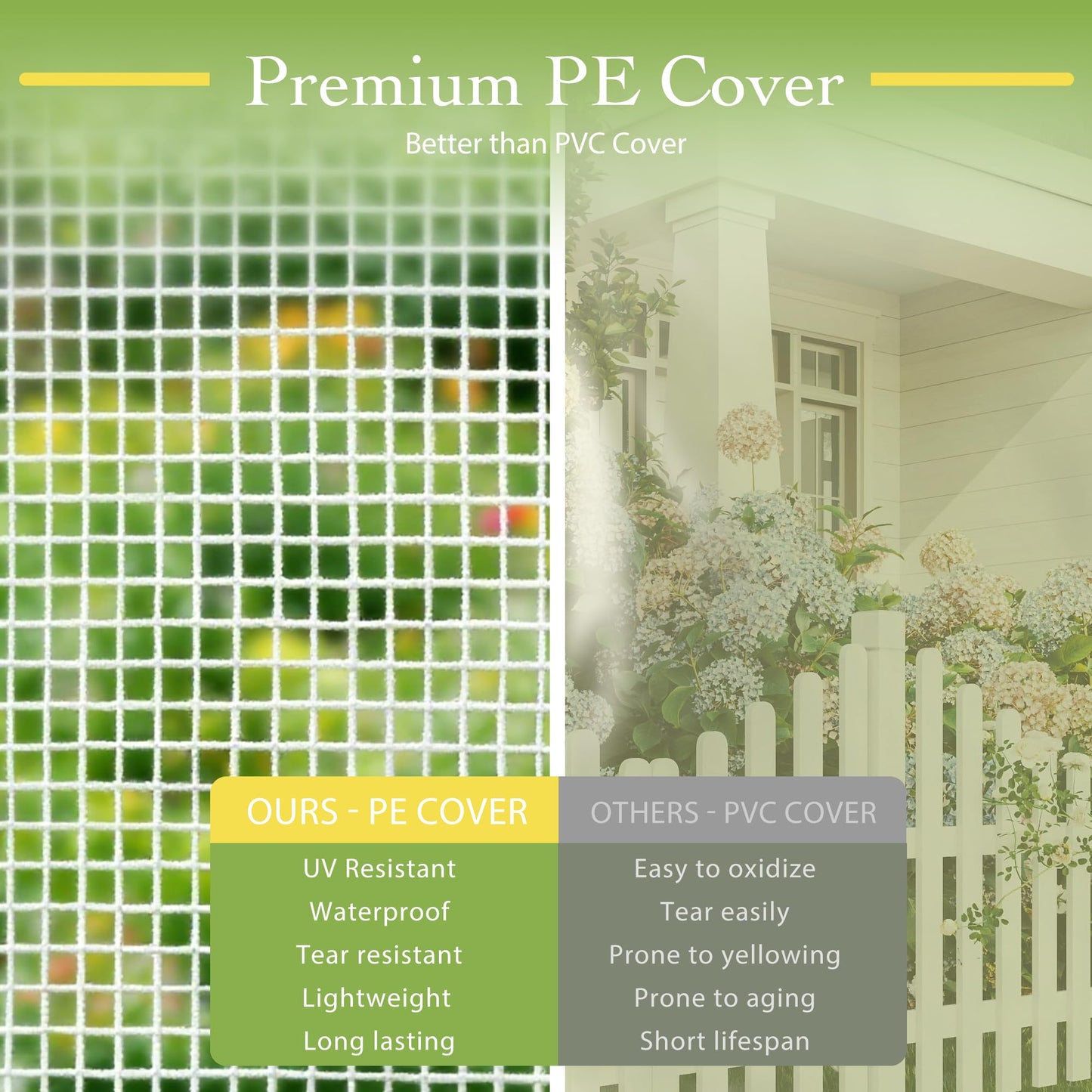 OnlyGarden Greenhouse for Outdoors, Walk in Greenhouse with PE Cover PE-Coated Steel Frame, Large Plant Hot House for Outside, 3 Tier 8 Shelves Portable Green House Winter 48" x 73.2" x 74.8"