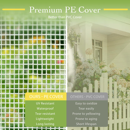 OnlyGarden Greenhouse for Outdoors, Walk in Greenhouse with PE Cover PE-Coated Steel Frame, Large Plant Hot House for Outside, 3 Tier 8 Shelves Portable Green House Winter 48" x 73.2" x 74.8"