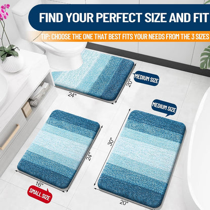 OLANLY Bathroom Rugs - Extra Soft Microfiber Mat with Rubber Backing | Quick Dry, Washable, 30x20, Peacock Blue