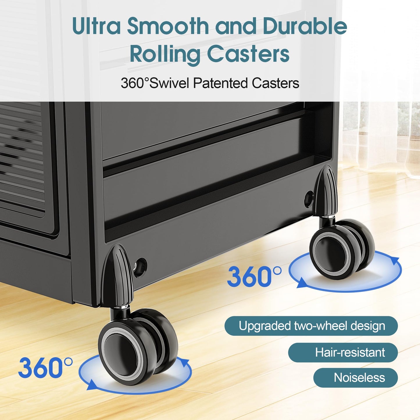 Lockable Salon Trolley Salon Cart on Wheels Rolling Tray Large Storage Salon Trolley W/Towel and Mirror Rack, Heat Resistant Appliance Rack, 4 Remove Drawers, 2 Buckets for Salon Spa Store