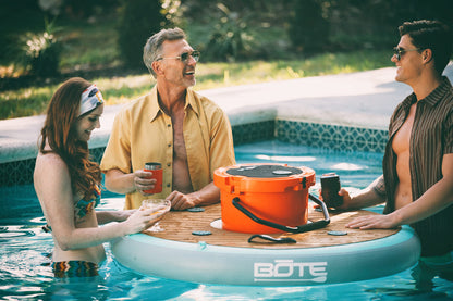 BOTE Floating Hangout Suite Drink Bar Aero Inflatable Hangout Bar Raft Kula 5 Cooler Compatible Center, MAGNEPod Compatible Travel Friendly Packable Portable Towable