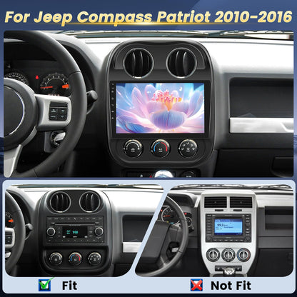 EKAT [2G+64G] 10 inch Screen for Jeep Compass Patriot Radio 2010-2016, Android Compass Car Stereo with Carplay/Android Auto/1080P/Bluetooth/WiFi +AHD Backup Camera