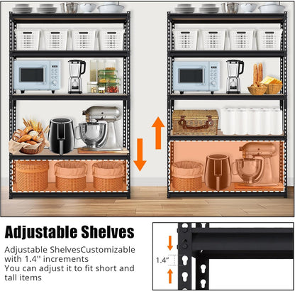 GarveeHome Heavy Duty Storage Shelves - 5 Tier 48 * 18 * 72 in, Adjustable Garage Storage Shelving, Metal Storage Utility Rack Shelf Unit