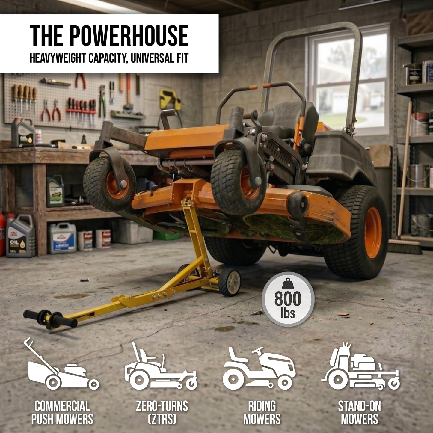 Jungle Jim's Jungle Jack V2 Mower Jack - Lift Most Mowers, Even ZTRs - 800 Pound Capacity!