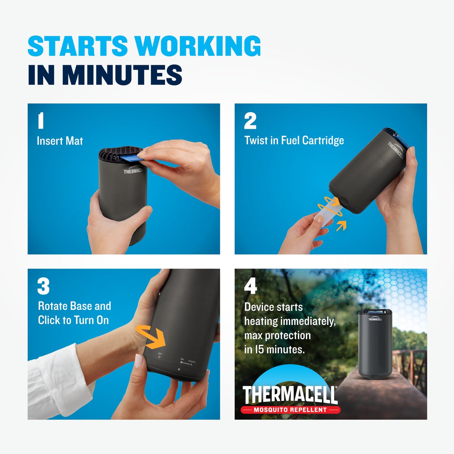 Thermacell Fuel-ZoneGuard Mosquito Repellent Refill; 15-Foot Zone of Scientifically Proven Outdoor Protection; Fuel-Powered; Patio Shield; 300-Hr Refill; Bug Spray Alternative; Scent Free; DEET-Free
