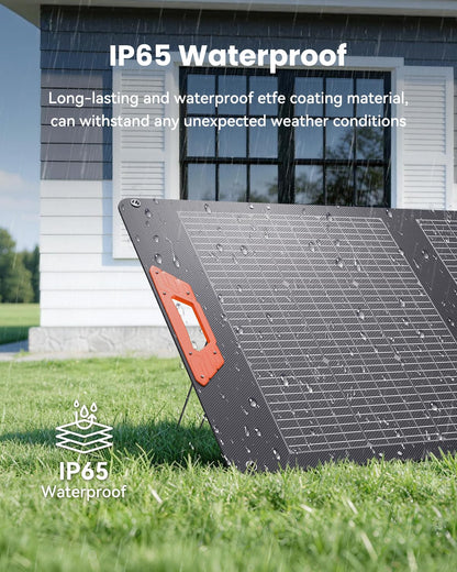 SOLUPUP 200W Portable Solar Panel – 24% High Efficiency Bifacial Solar Panel with MC4 Output, IP65 Waterproof Foldable Solar Charger with Kickstand for Power Station RV Camping Off-Grid and Blackouts