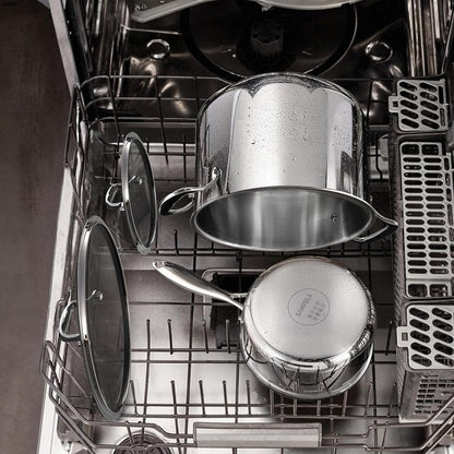 SANFELA Cookware, 10 Piece Stainless Steel Pot and Pan Set, 5 Ply Clad, Includes Frying Pans, Saucepans, Saute Pan and Stock Pot, Compatible with All Cooktops, PTFE, PFAS and PFOA Free