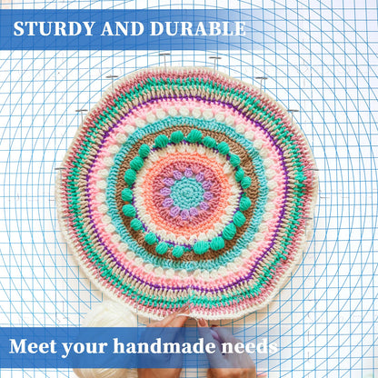 Threehoney 16 Pcs Thick Blocking Mats for Knitting Interlocking Blocking Boards with Grids, 250 T Pins and Storage Bag for Needlework Needlepoint Crocheting Supplies
