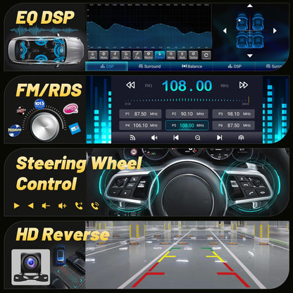 EKAT Car Radio Stereo for Jeep Wrangler JK 2007-2018 Compass Grand Cherokee Dodge Ram with Carplay/Android Auto Upgrade 2GB+64GB
