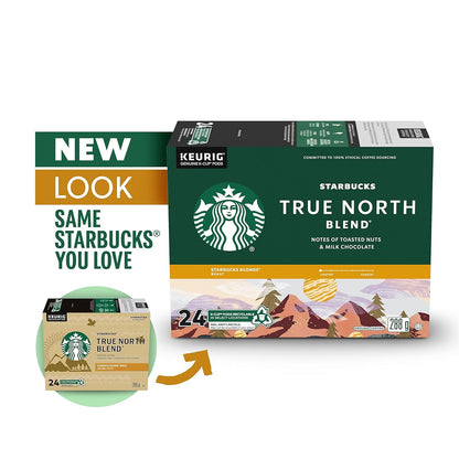 Starbucks True North Coffee K-Cup Portion Pack - Rich Flavor for Keurig Brewers | 24 Count