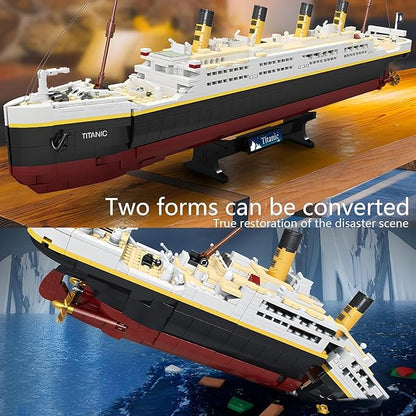 Titanic Building Blocks Set Toy Ship Model Kit Building Bricks Sets for Adults or Kids 6 Year Old Compatible with Major Brands 2022 Pieces Gift for Christmas Boys Girls Adults (2022pcs)