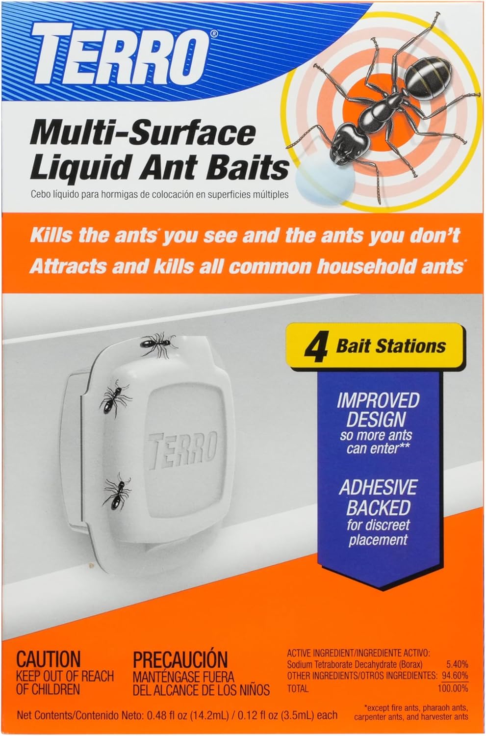 TERRO Indoor Liquid Ant Baits - Discreet Adhesive Strips for Effective Ant Control - 4 Pack