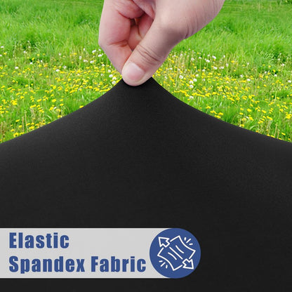 Moosfor Round Spandex Tablecloth, Elastic Fitted Waterproof Tablecloths for 42"-50" Tables, Stretch Washable Picnic Table Cover for Camping, Dining, Indoor and Outdoor, Black