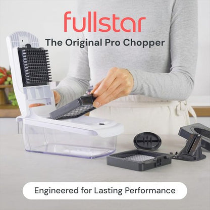 Fullstar Vegetable Chopper - 4-in-1 Pro Food Chopper & Spiralizer with Container | Essential Kitchen Gadget (White)