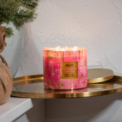 Candle-lite Holiday Scented Candles, Red Apple and Zesty Orange, 14 oz 3-Wick Jar Candle, Proudly Poured in The USA, Christmas Home Decor Candle, 45 Hours of Burn Time, Holiday Gift for Men and Women
