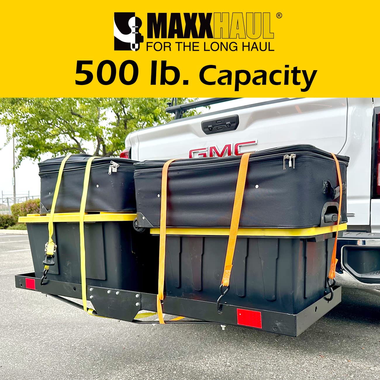 MaxxHaul 50641 60 inch x 20 inch 500 lb. Capacity 2 in 1 Hitch Mount Cargo Carrier Rack and 2 Bike Rack for 2 inch Receiver