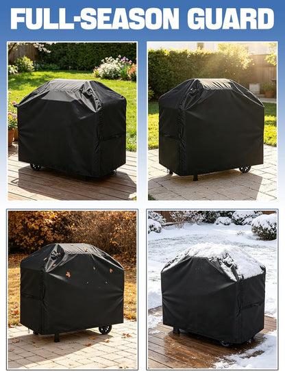 PAMASE 57-Inch BBQ Grill Cover - Waterproof & UV Resistant for Weber Genesis II, LX 300 Series | Fits Dyna-Glo, Nexgrill, Char-Broil
