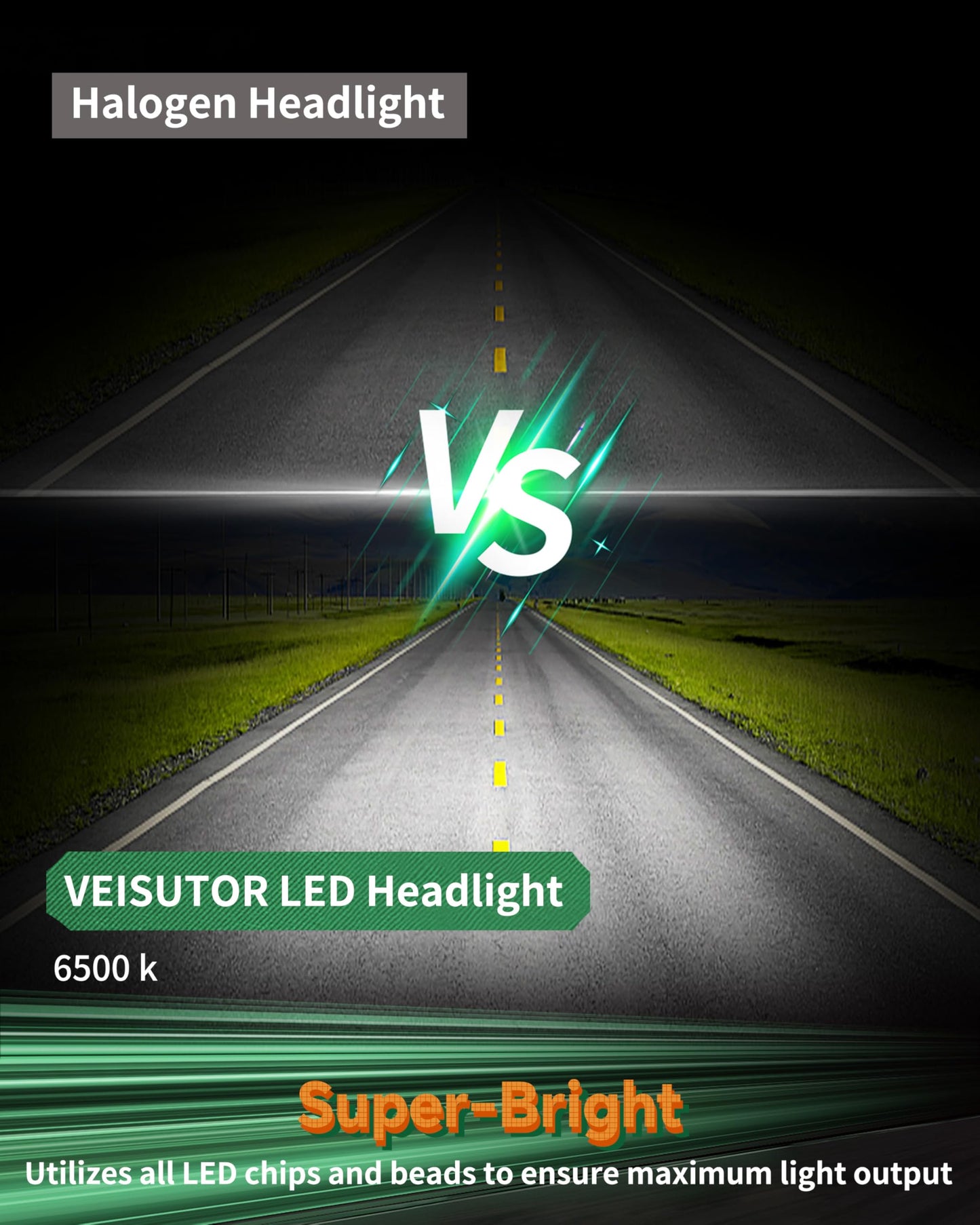 VEISUTOR LED Headlight Assembly for Versys-X300, Projector LED Headlamp Front Lights Head Lights with Hi/Low Beam DRL Turn Signal Fog Light for Kawasaki Z650 Versys-X300 KLE300 2017-2021 Accessories