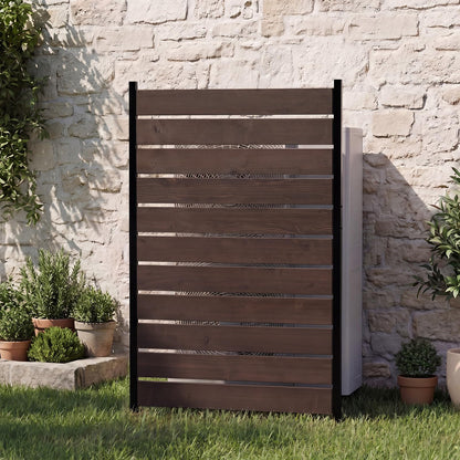 Wooden Privacy Fence, Outdoor Privacy Screen, Porch and Terrace Privacy Wall, Trash Can and Air Conditioner Concealment (Dark Brown)